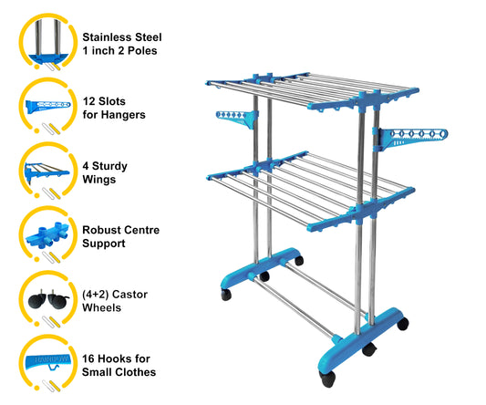 Jumbo 2 Tier 2 Pole stainless steel