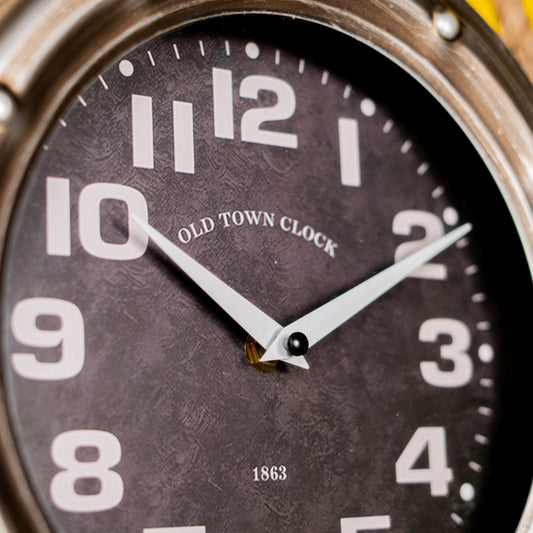 Steel Thermometer Humidity Sensor wirh Black face Clock