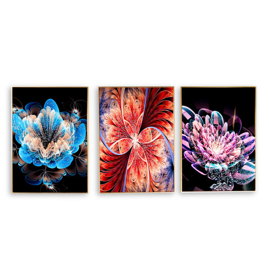 3 Flowers with Crystal