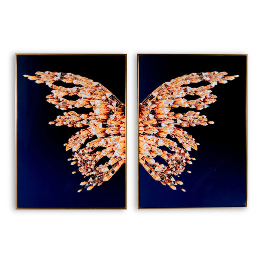 Golden Cyrstal studded Burtterfly