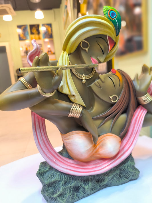 Artistic Krishna Playing Murli to Radha