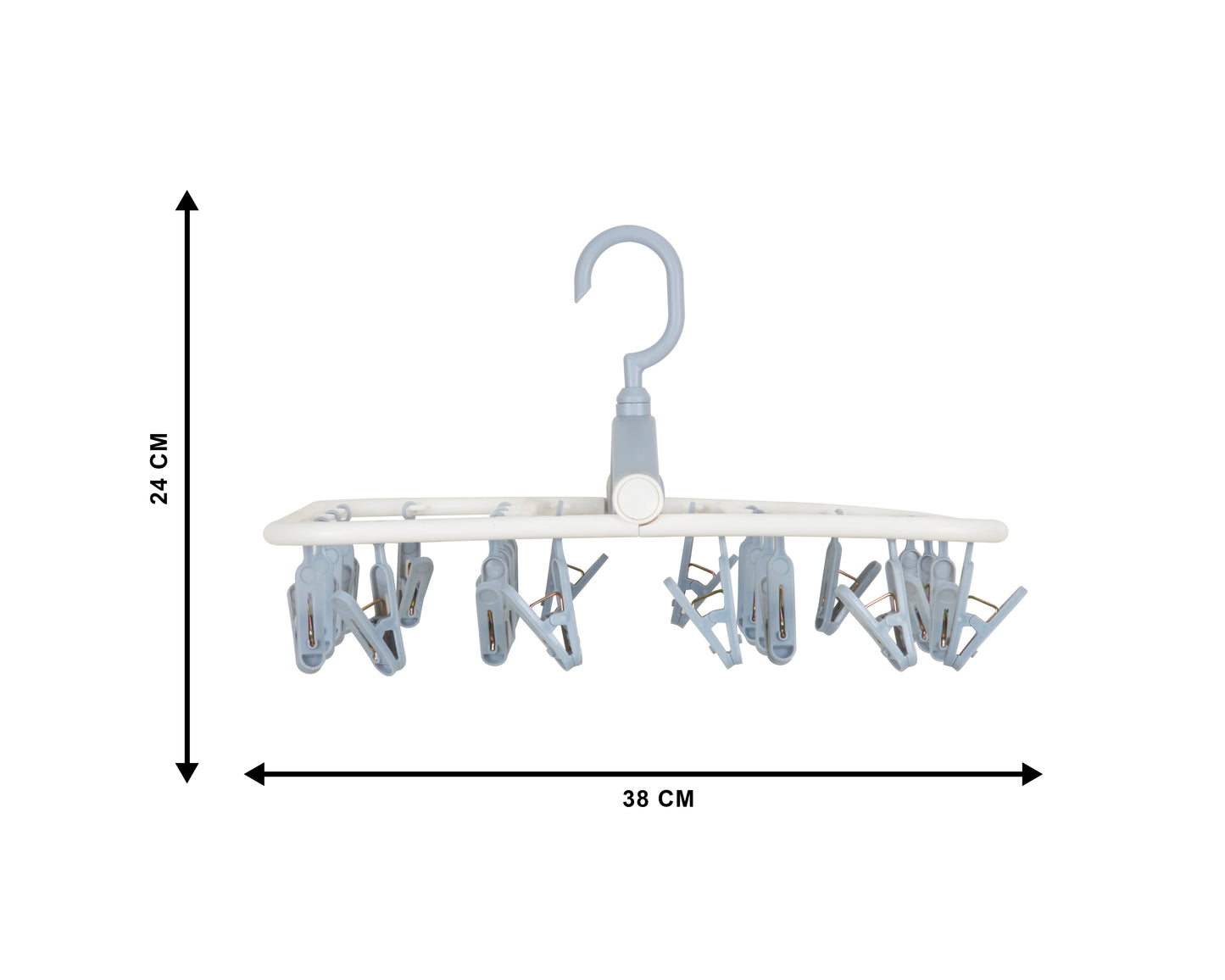 24 Clips Cloth Drying Hanger 360 Degree Portable & Rotatable Foldable for Small Clothes Drying Rack Space Saving Travel Clips, Clothesline Hanging Socks Laundry Drying Hanger Rack