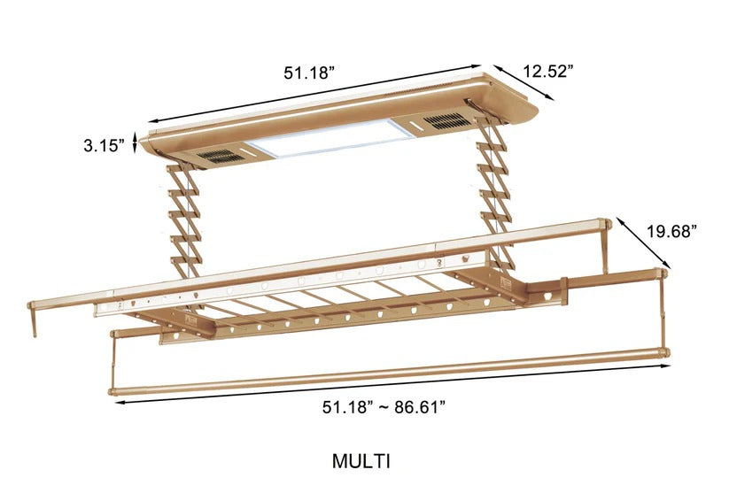 Intelligent Cloth Dryer Remote & Voice Operated (Horizontal Lines)