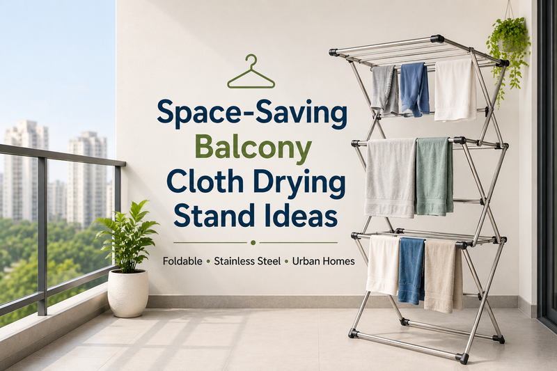 Space-Saving Balcony Cloth Drying Stand Ideas for Urban Homes