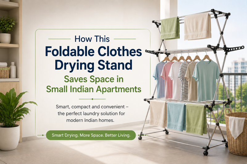 How This Foldable Clothes Drying Stand Saves Space in Small Indian Apartments