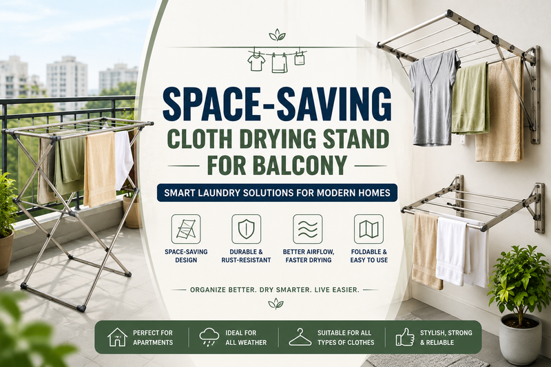 Space-Saving Cloth Drying Stand for Balcony: Smart Home Solutions