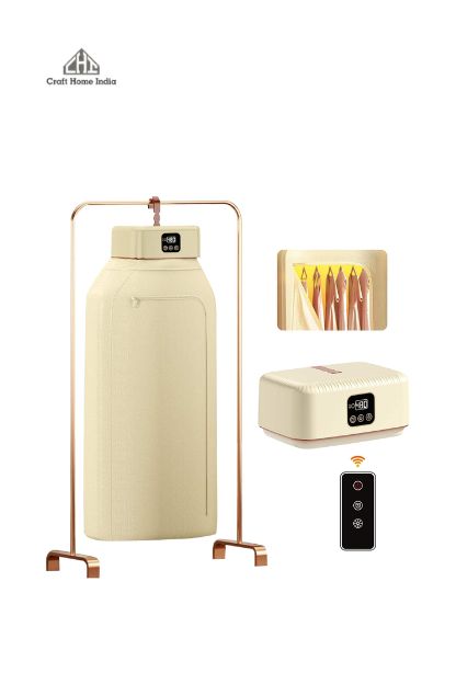 Thermodry Smart Portable Clothes Dryer, Rapid Heating, Foldable Electric Heater with Timer, Energy-Efficient Travel-Friendly Design for Apartments, Travel, Dorms & Small Spaces (600W)