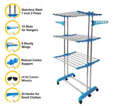 Jumbo 3 Tier 2 Pole Stainless steel