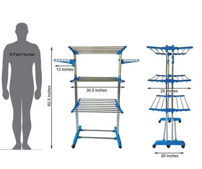 Jumbo 3 Tier 2 Pole Stainless steel