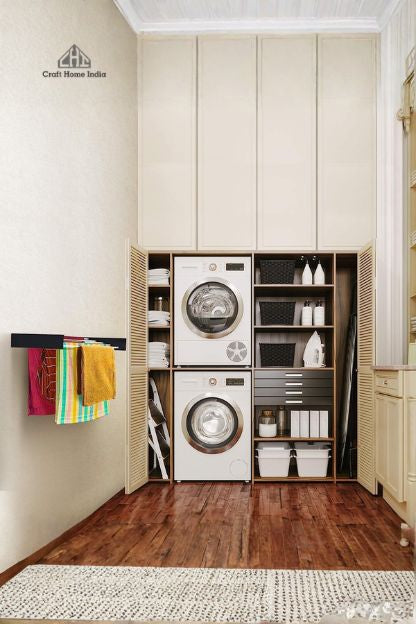 Sky Ventures Foldwell Metal Rust Free Clothes Drying Rack - Wall Mounting | Folding Collapsible Space Saver Cloth Drying Stand for Drying