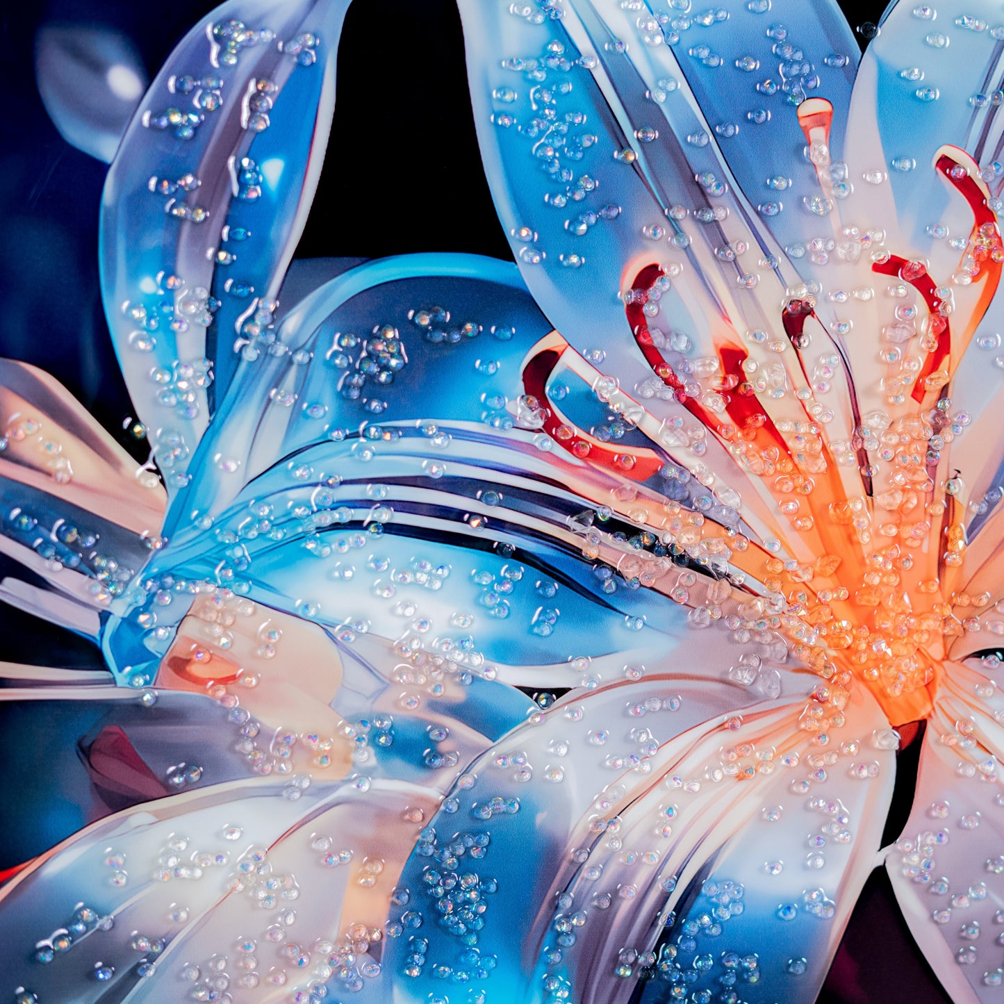 White Flower With Crystal