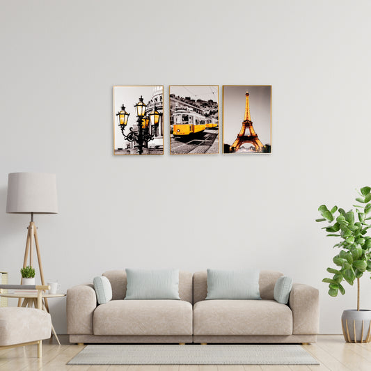 Paris Effiel Tram set of 3 Frames