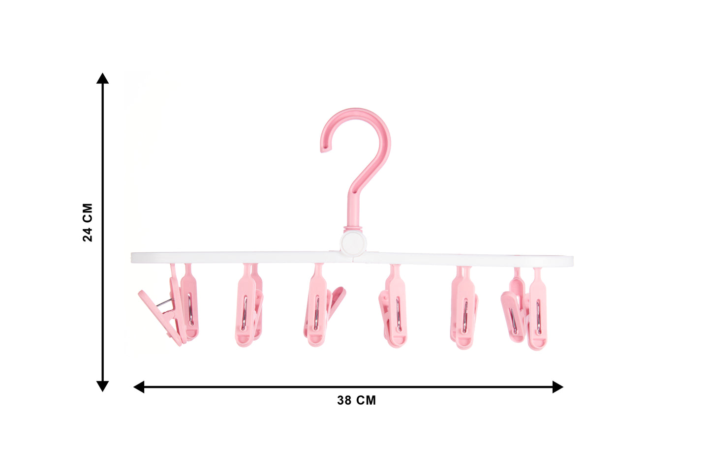 Cloth Drying 12 Clips,360 Degree Portable and Foldable Clips, Baby Clothes Hanger, Clothes Drying Stand,Indoor Clothes Space Saving Hanger, Travel Safe