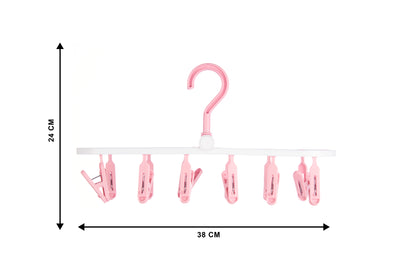 Cloth Drying 12 Clips,360 Degree Portable and Foldable Clips, Baby Clothes Hanger, Clothes Drying Stand,Indoor Clothes Space Saving Hanger, Travel Safe