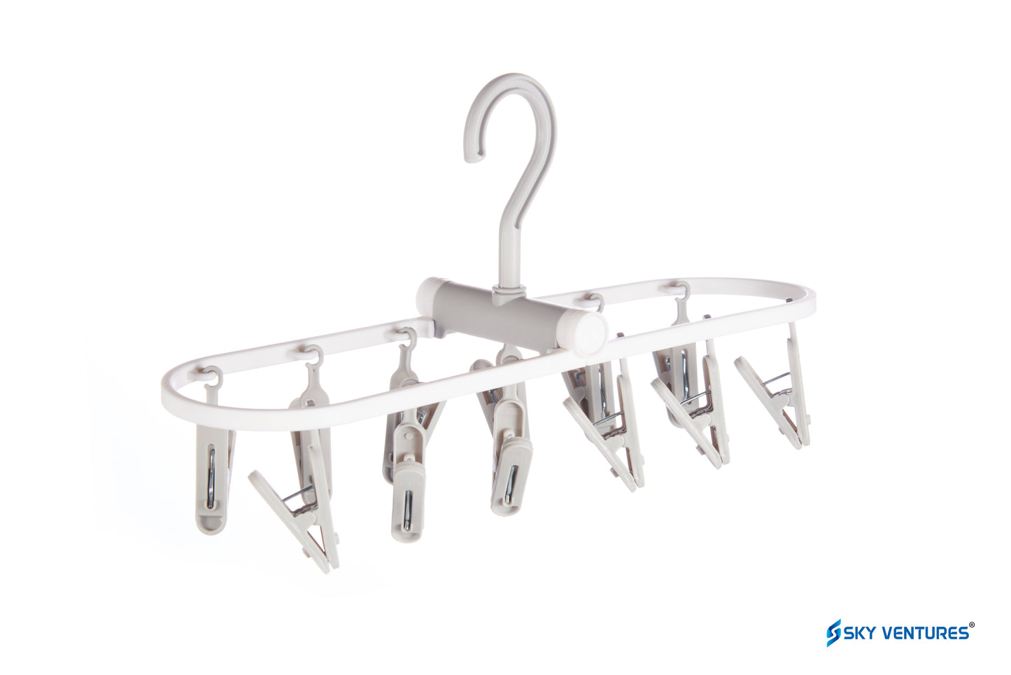 Cloth Drying 12 Clips,360 Degree Portable and Foldable Clips, Baby Clothes Hanger, Clothes Drying Stand,Indoor Clothes Space Saving Hanger, Travel Safe