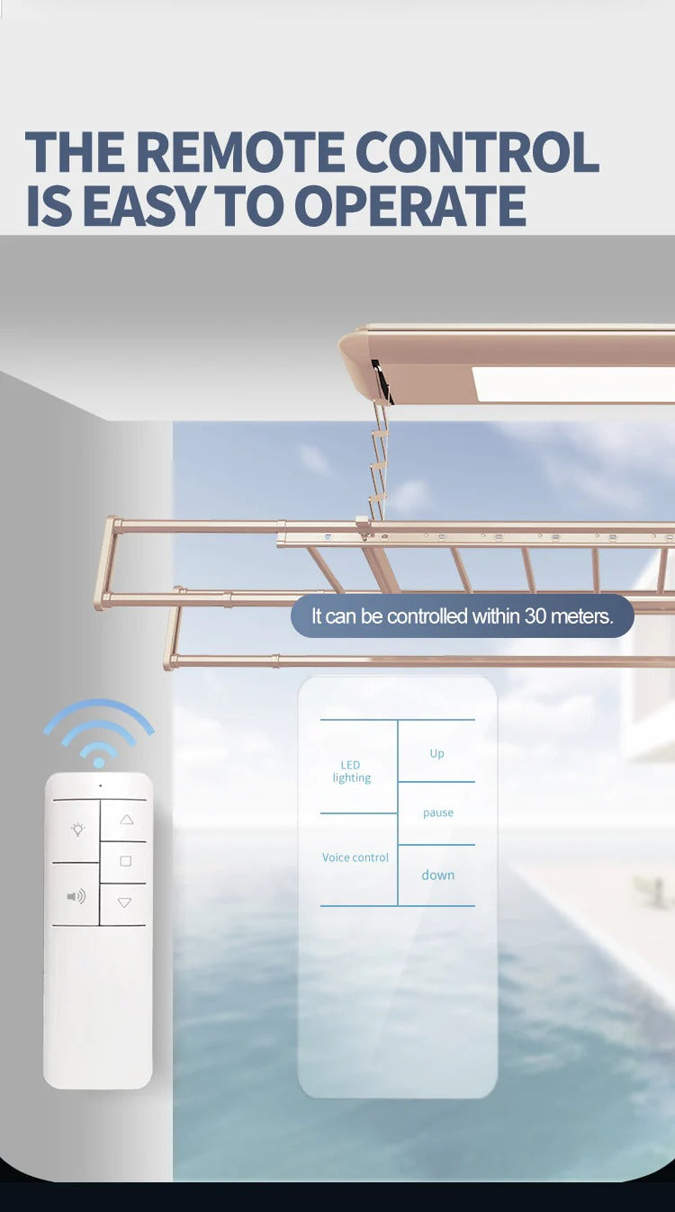Intelligent Cloth Dryer Remote & Voice Operated (Horizontal Lines)