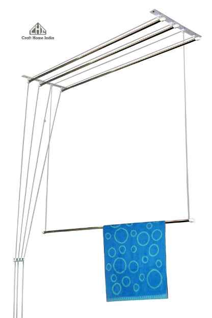 Luxury Stainless Steel Heavy Duty UV Protected Nylon Ropes Individual dropdown Ceiling Cloth Dryer/Cloth Hanger/Clothes Drying Stand for Balcony