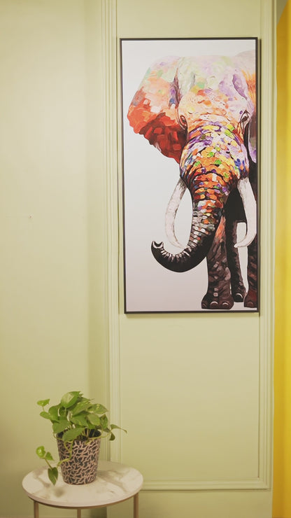 modern Color ful Elephant wall art for home,living Room and office - 3D wall Art , Animal Wall Art