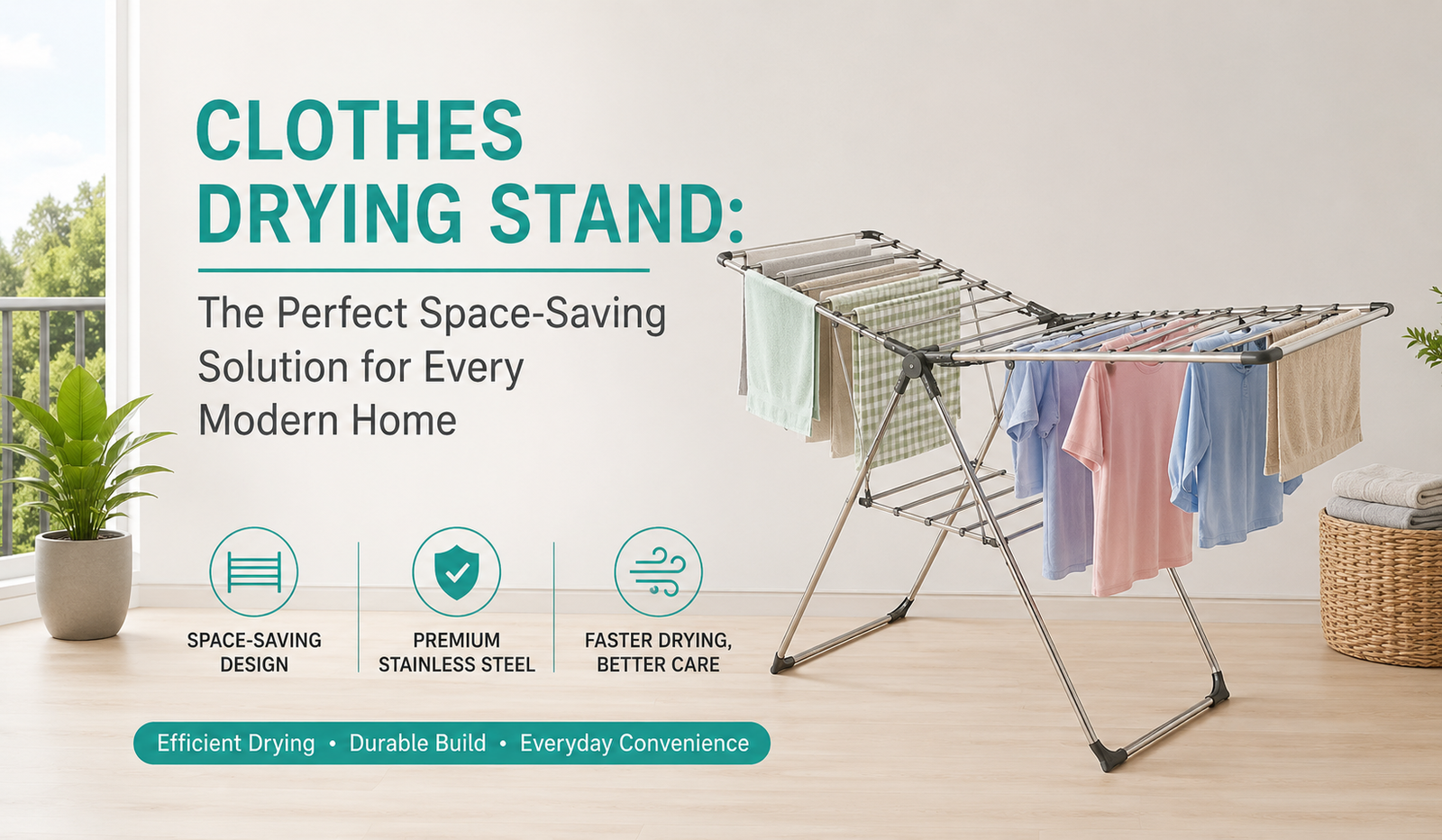 Clothes Drying Stand – The Perfect Space-Saving Solution for Every Modern Home with premium stainless steel drying rack