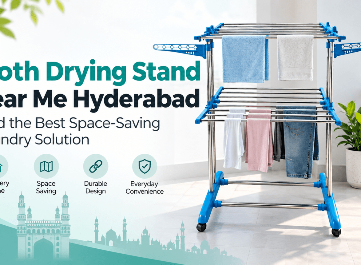 Cloth drying stand near me Hyderabad for space-saving laundry
