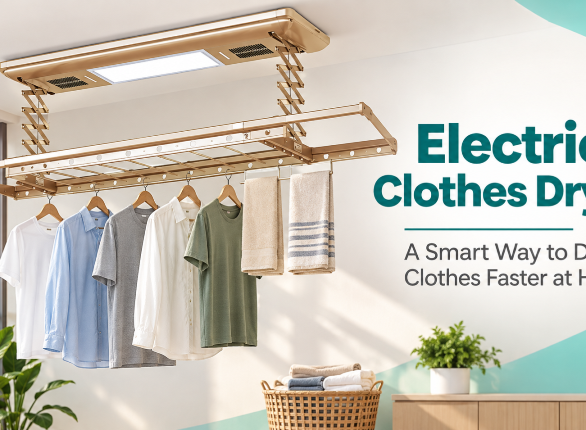 Electric clothes dryer for faster indoor clothes drying at home