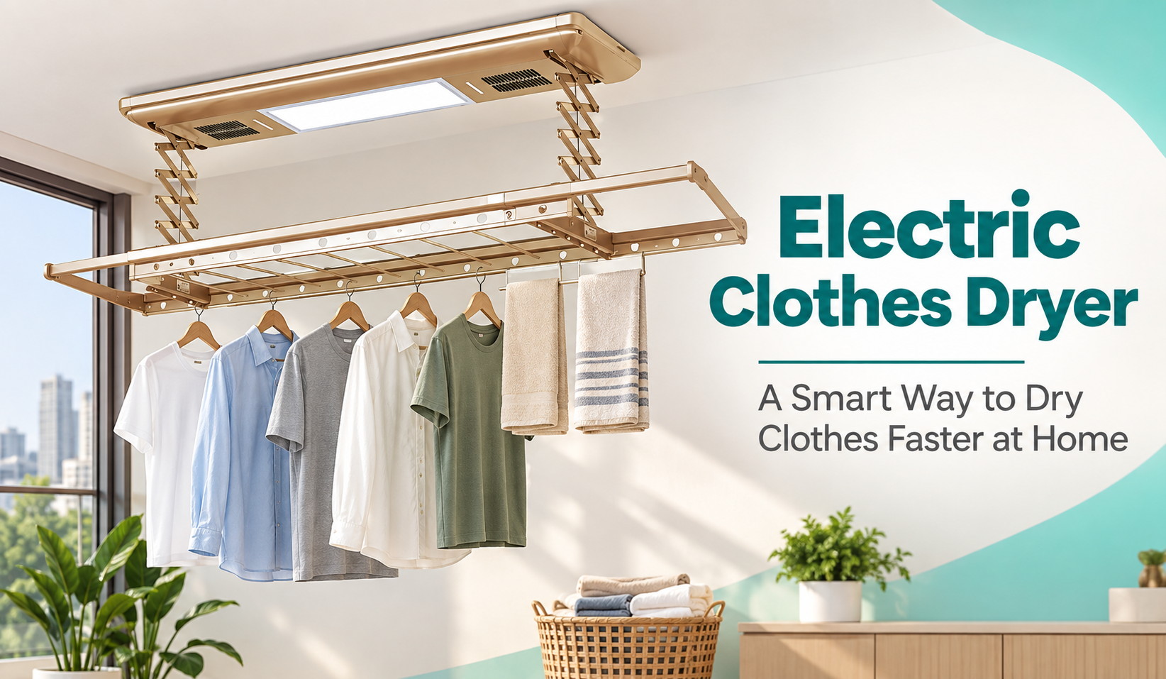 Electric clothes dryer for faster indoor clothes drying at home