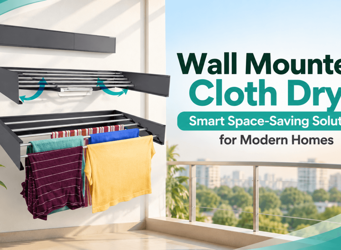 Wall mounted cloth dryer for space-saving laundry in modern homes